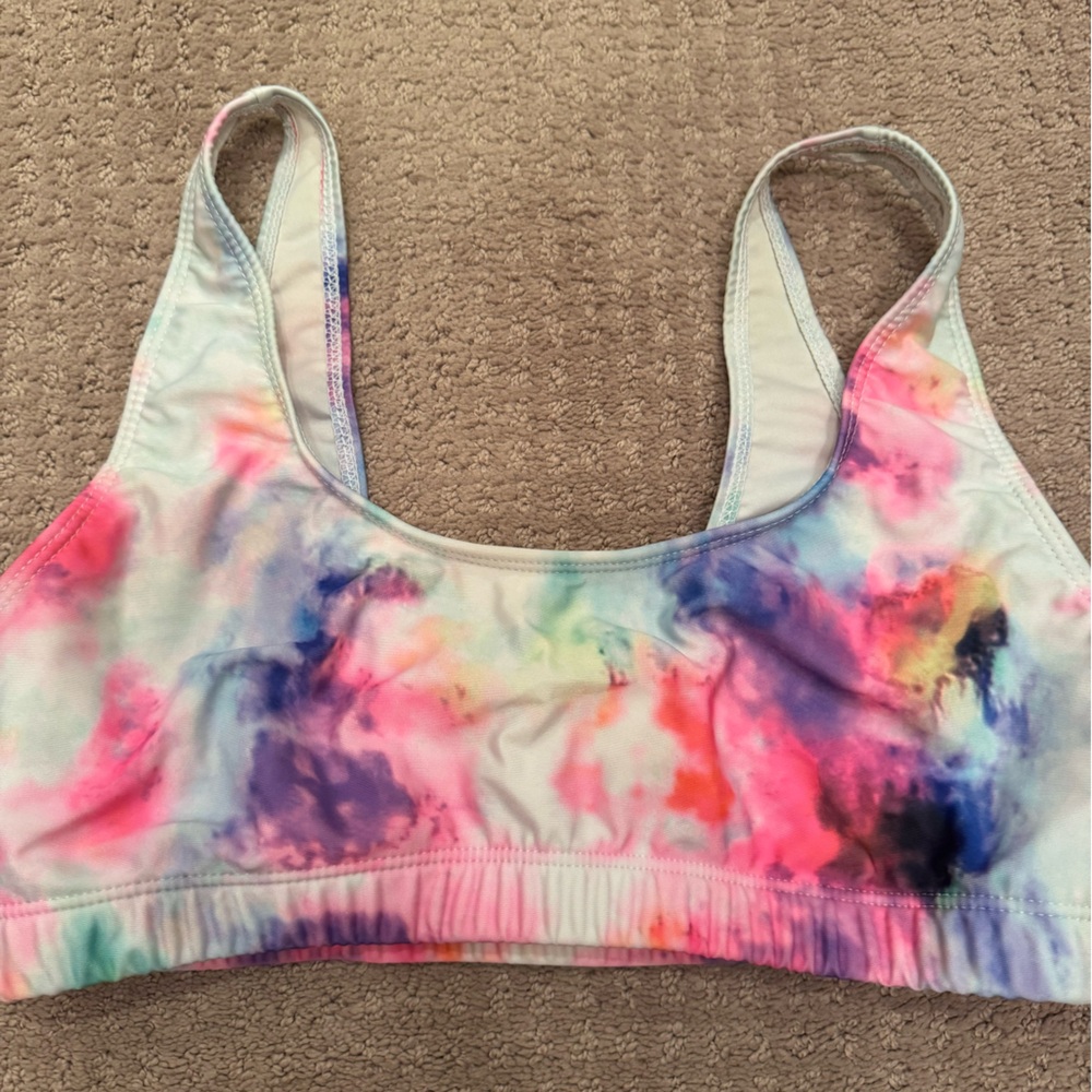 Colorful Tie-Dye Sports Bra/swim top